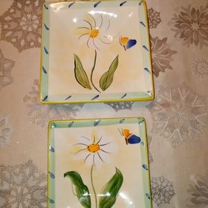 Set of 2 ceramic serving plates made in Italy